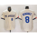 Los Angeles Dodgers #8 Kike Hernandez Number Cream Jereymy 2024 City Connect Limited Stitched Jersey 2