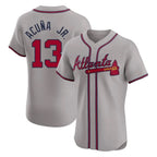 Atlanta Braves #13 Ronald Acuna Jr Player Gray Jereymy Limited Elite Home Game Stitched Jerseys