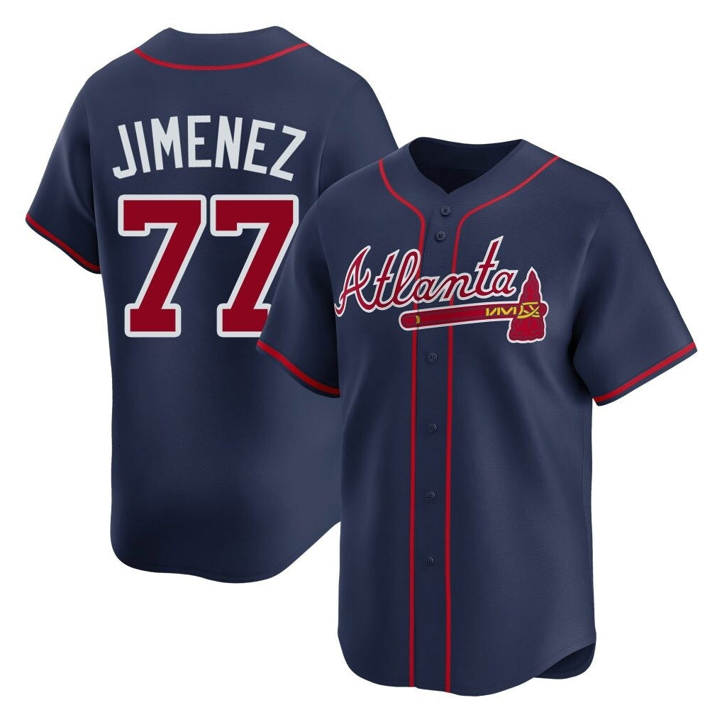 Atlanta Braves #77 Joe Jimenez Player Navy Jereymy Limited Home Game Stitched Jerseys