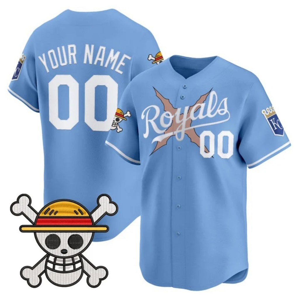 Custom Kansas City Royals x One Piece Blue Jereymy Vapor Premier Limited Jersey - Stitched
