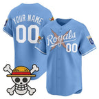 Custom Kansas City Royals x One Piece Blue Jereymy Vapor Premier Limited Jersey - Stitched