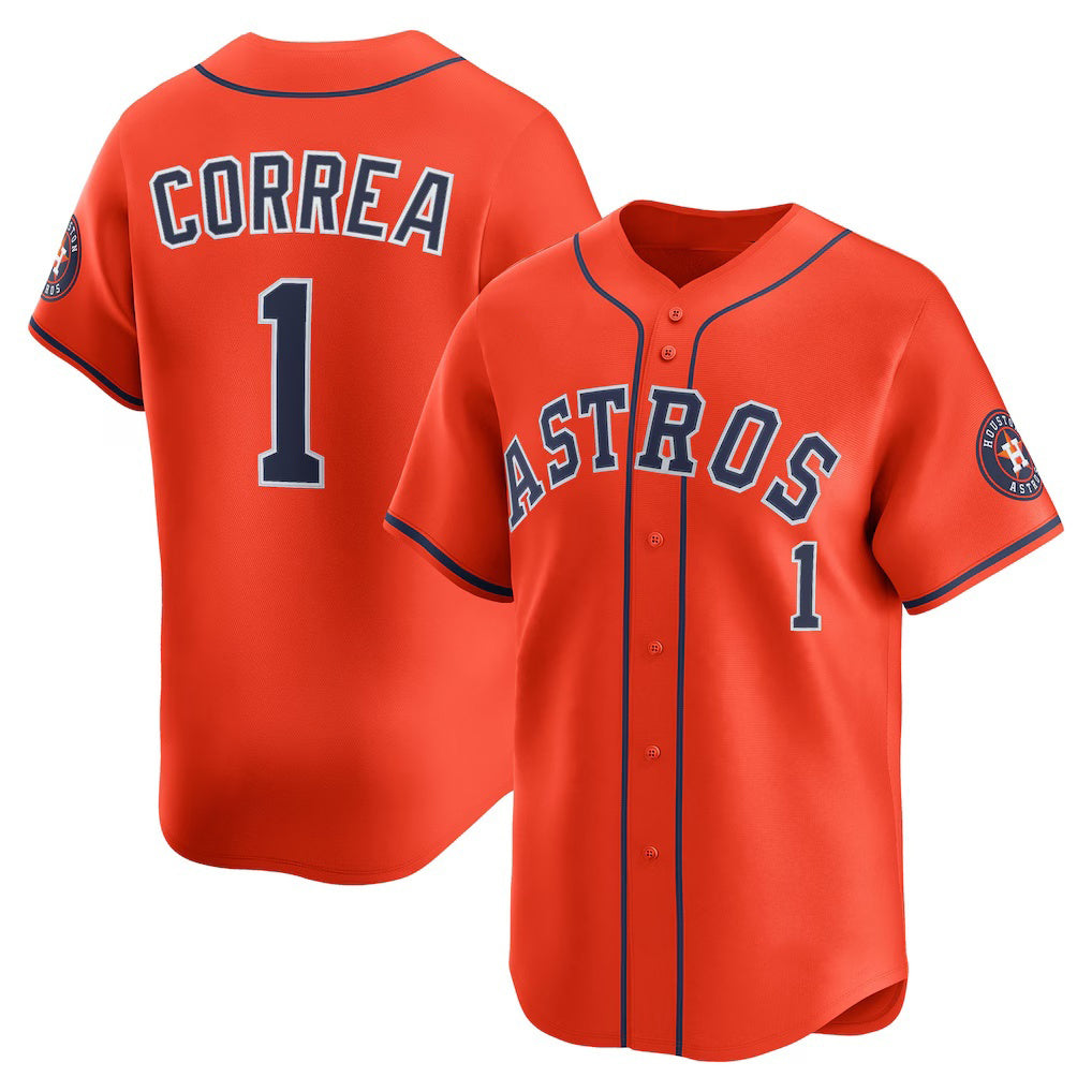 Houston Astros #1 Carlos Correa Orange Jereymy Alternate Limited Player Jersey