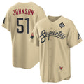 Arizona Diamondbacks #51 Randy Johnson Gold Jereymy 2023 World Series City Connect Cool Base Stitched Jersey