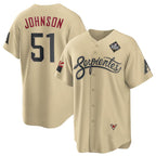 Arizona Diamondbacks #51 Randy Johnson Gold Jereymy 2023 World Series City Connect Cool Base Stitched Jersey