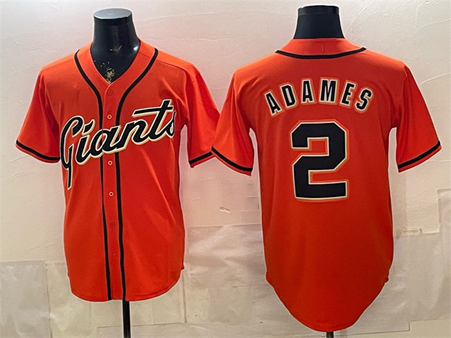 San Francisco Giants #2 Willy Adames Orange Jereymy Cool Base Stitched Jersey