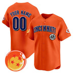 Custom Cincinnati Reds x Dragon Ball Orange Jereymy Vapor Premier Limited Jersey - All Stitched