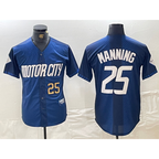 Detroit Tigers #25 Matt Manning 2024 Number Navy Jereymy City Connect Cool Base Limited Stitched Jersey