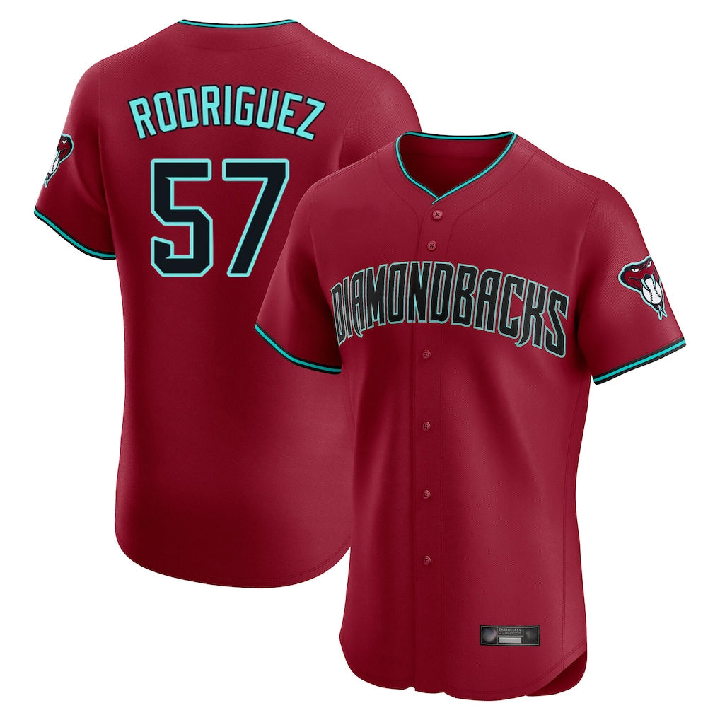 Arizona Diamondbacks #57 Eduardo Rodriguez Player Red Jereymy Limited Elite Home Game Stitched Jerseys