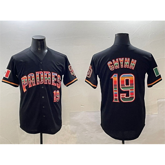San Diego Padres #19 Tony Gwynn Black Jereymy Mexico Cool Base Stitched Jersey