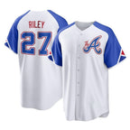 Atlanta Braves #27 Austin Riley Player White Jereymy City Connect Home Game Stitched Jerseys