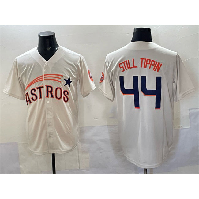 Houston Astros #44 Still Tippin Cream Jereymy Throwback Cooperstown Collection Limited Stitched Jersey