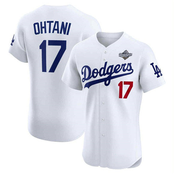 Los Angeles Dodgers #17 Shohei Ohtani White Jereymy 2025 World Series Cool Base Sttiched Jersey