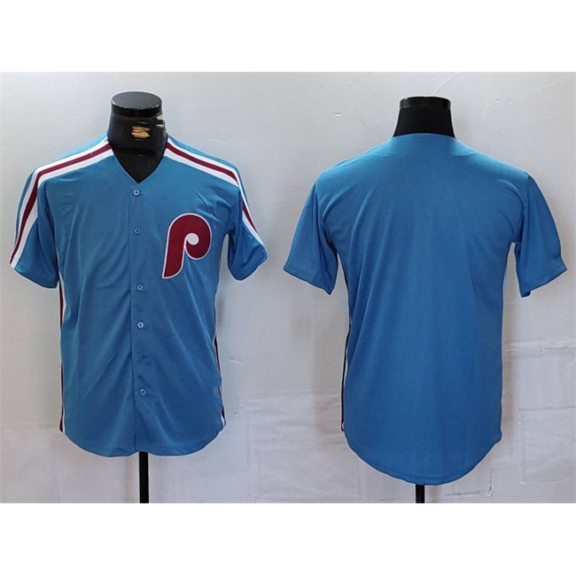 Philadelphia Phillies Blank Blue Jereymy Cool Base Stitched Jersey