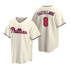 Philadelphia Phillies #8 Nick Castellanos Cream Jereymy Cool Base Stitched Jersey