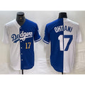 Los Angeles Dodgers #17 Shohei Ohtani Number White Blue Jereymy Two Tone Stitched Jerseys