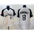 Los Angeles Dodgers #8 Enrique Hern¨¢ndez White Black Jereymy Mexico 2025 LA Gothic Style With Fernando Patch Vapor Premier Limited Stitched Jersey