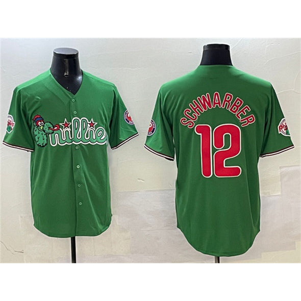 Philadelphia Phillies #12 Kyle Schwarber Green Jereymy Phanatic Limited Stitched Jersey