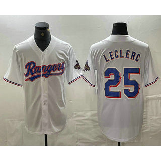 Texas Rangers #25 Jose Leclerc White Jereymy 2024 Gold Collection Limited Cool Base Jersey