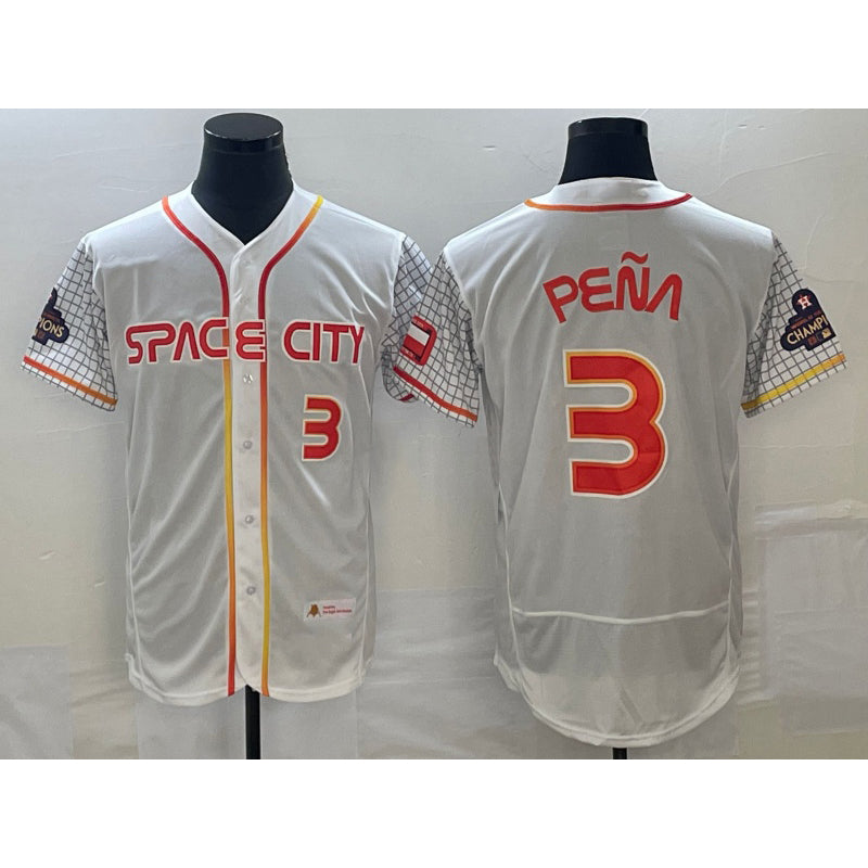 Houston Astros #3 Jeremy Pena Number White Jereymy 2023 City Connect Flex Base Stitched Jersey 3