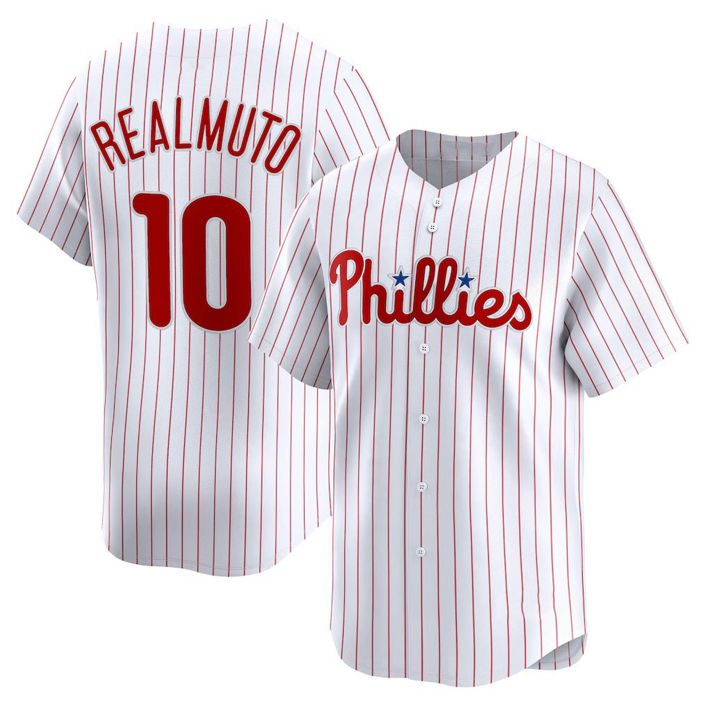 Philadelphia Phillies #10 J.T. Realmuto White Jereymy Home Limited Player Jersey