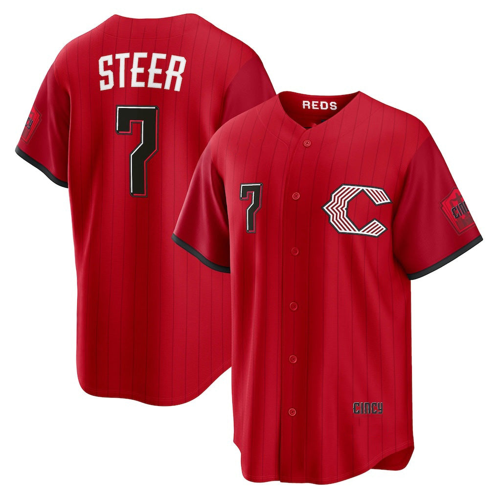 Cincinnati Reds #7 Spencer Steer Red Jereymy 2026 City Connect Stadium Jersey