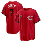 Cincinnati Reds #7 Spencer Steer Red Jereymy 2026 City Connect Stadium Jersey