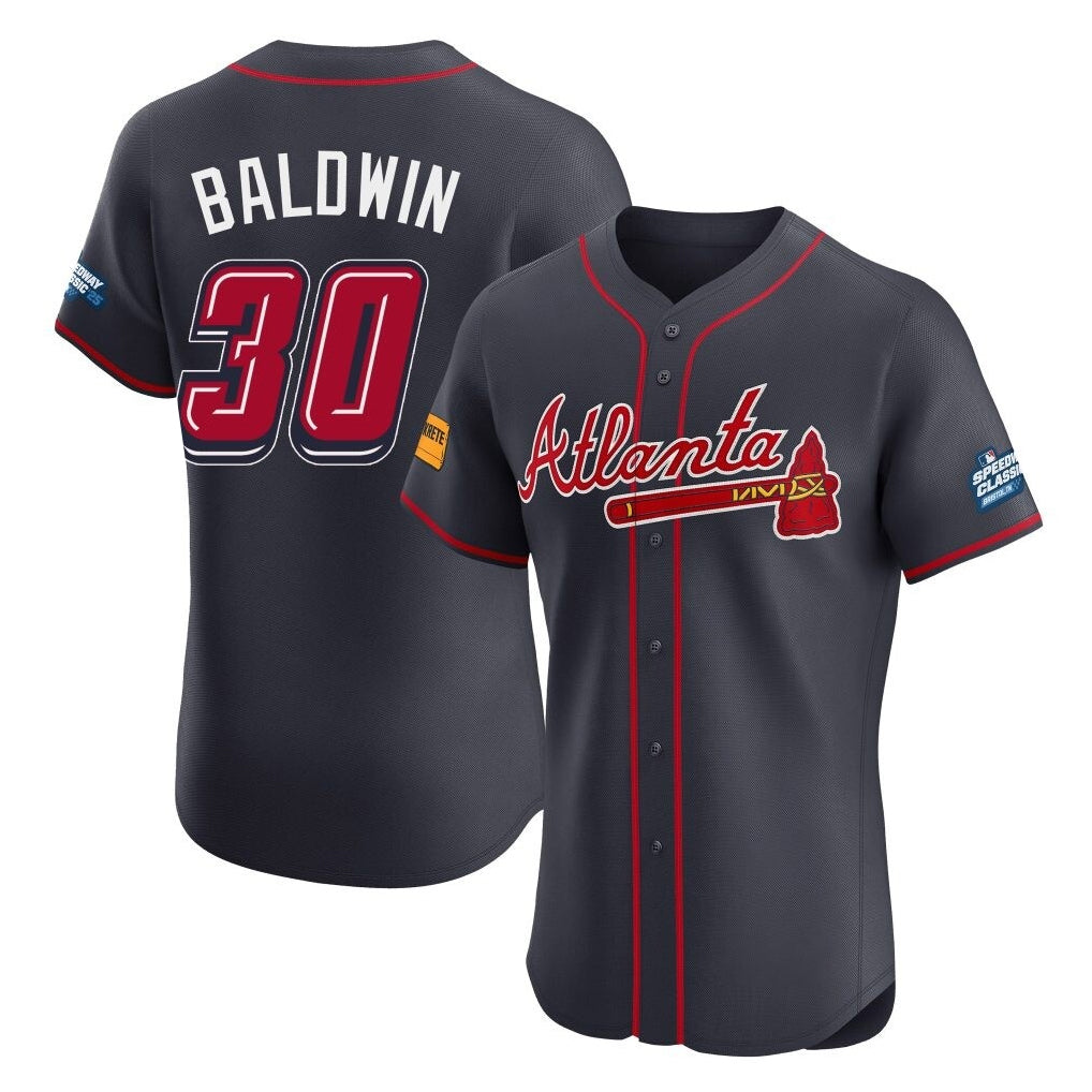 Atlanta Braves #30 Drake Baldwin Player Navy Jereymy 2025 Speedway Classic Limited Elite Home Game Stitched Jerseys