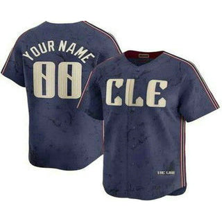 Custom Cleveland Guardians Navy Jereymy City Connect Limited Jersey
