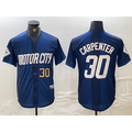 Detroit Tigers #30 Kerry Carpenter Number 2024 Navy Jereymy City Connect Cool Base Limited Stitched Jersey 2