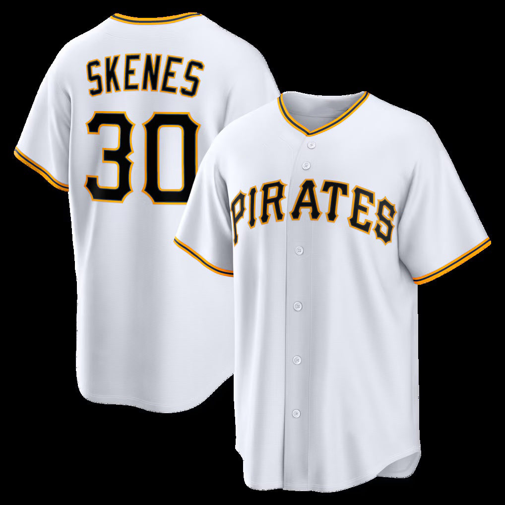 Pittsburgh Pirates #30 Paul Skenes White Jereymy Home Replica Jersey