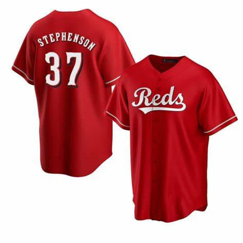 Cincinnati Reds #37 Tyler Stephenson Red Jereymy Cool Base Jersey