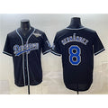 Los Angeles Dodgers #8 Enrique Hern¨¢ndez Black Jereymy Fashion 2025 World Series Cool Base Stitched Jersey