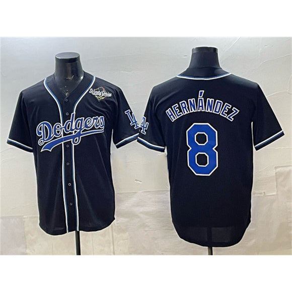 Los Angeles Dodgers #8 Enrique Hern¨¢ndez Black Jereymy Fashion 2025 World Series Cool Base Stitched Jersey