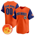 Custom Cincinnati Reds x Dragon Ball Royal Orange Jereymy Vapor Premier Limited Jersey - All Stitched