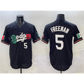 Los Angeles Dodgers #5 Freddie Freeman Black Jereymy Mexico Flag Limited Stitched Jersey