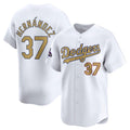 Los Angeles Dodgers #37 Teoscar Hernandez White Jereymy 2025 Gold Collection Limited Stitched Jersey