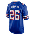 B.Bills #26 Ty Johnson Royal Jereymy Team Game Jersey