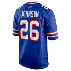 B.Bills #26 Ty Johnson Royal Jereymy Team Game Jersey