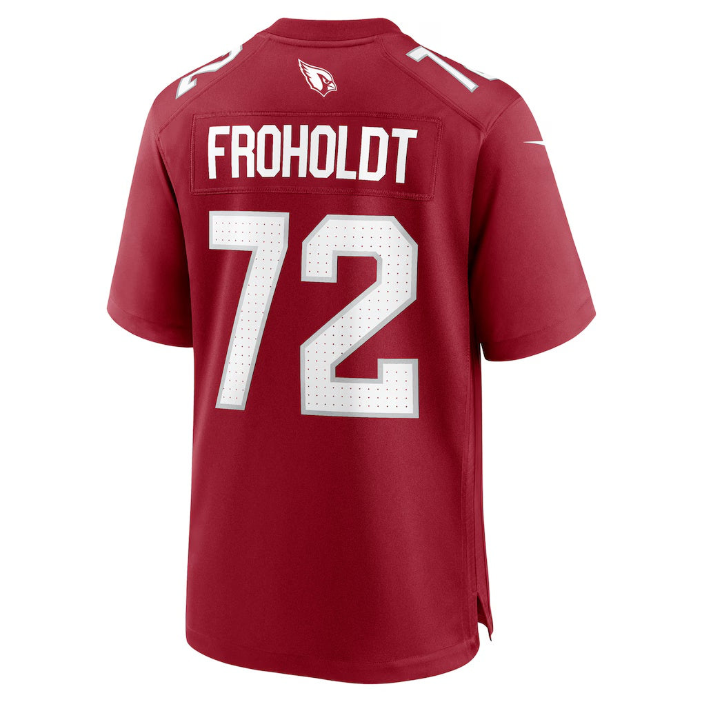 A.Cardinals #72 Hjalte Froholdt Cardinal Jereymy Team Game Jersey