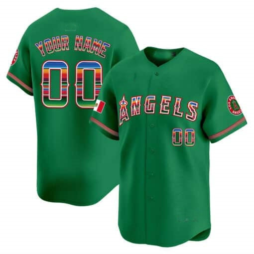 Custom Los Angeles Angels Mexico Vapor Premier Limited Jersey ¨C Green Jereymy