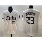 Chicago Cubs #23 Ryne Sandberg White Jereymy 'Gothic North Side Edition' Vapor Premier Limited Stitched Jersey