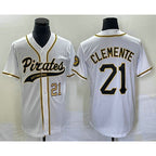 Pittsburgh Pirates #21 Roberto Clemente Number White Jereymy Cool Base Stitched Jersey
