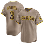 San Diego Padres #3 Jackson Merrill Tan Jereymy 2024 Alternate Limited Stitched Jersey