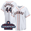 Houston Astros #44 Yordan Alvarez White Jereymy 2022 World Series Champions Home Stitched Jersey