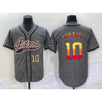 Houston Astros #10 Yuli Gurriel Number Grey Jereymy Gridiron Cool Base Stitched Jersey 2