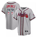 Atlanta Braves #77 Joe Jimenez Player Gray Jereymy USA 250 Fourth Of July Limited Home Game Stitched Jerseys