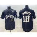 Los Angeles Dodgers #18 Yoshinobu Yamamoto Black Jereymy 2025 LA Gothic Style With 2025 World Series Patch Vapor Premier Limited Stitched Jersey