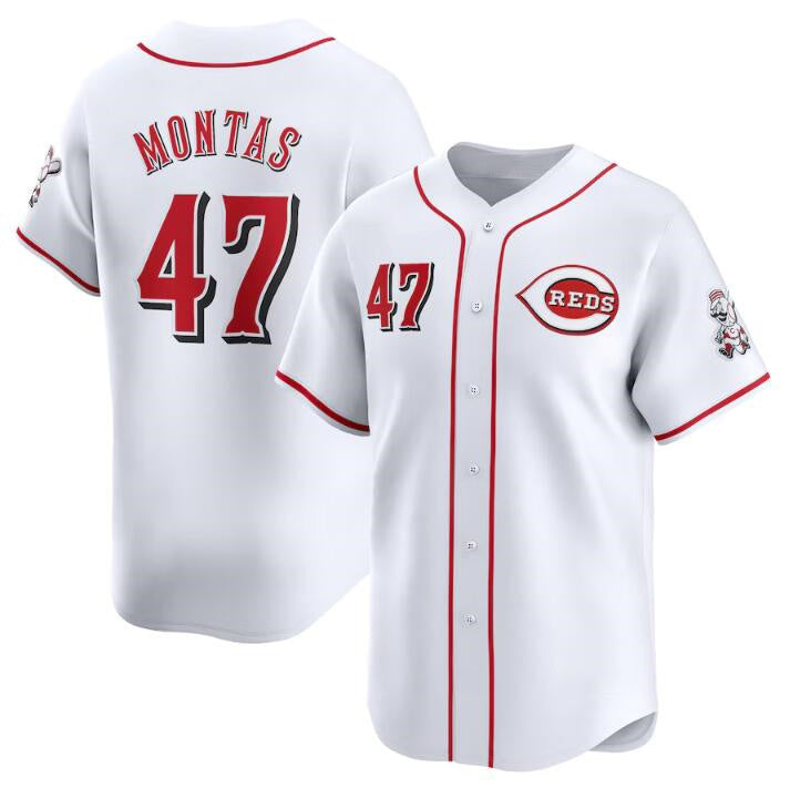 Cincinnati Reds #47 Frankie Montas White Jereymy Home Limited Stitched Jersey
