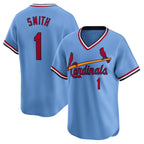 St. Louis Cardinals #1 Ozzie Smith Royal Jereymy Throwback Cooperstown Limited Jersey