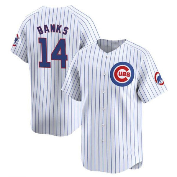 Chicago Cubs #14 Ernie Banks White Jereymy Cool Base Stitched Jersey